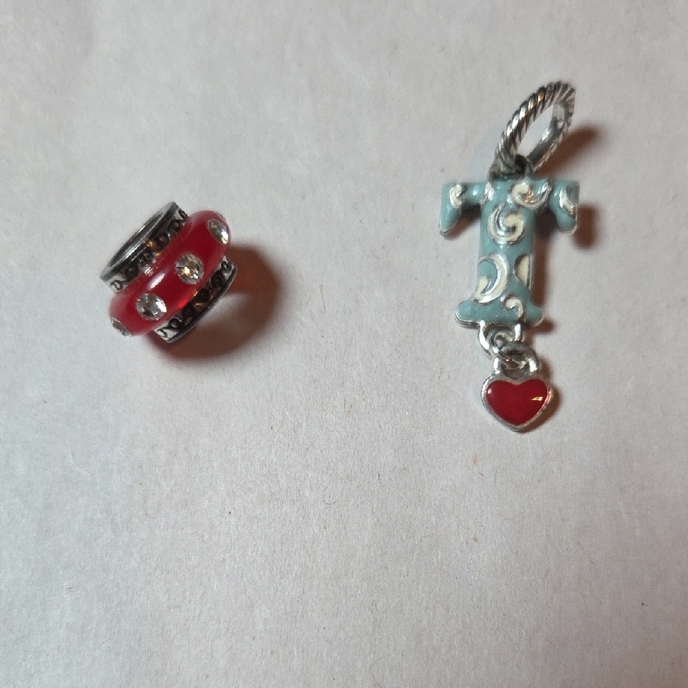 Brigbton,Red and Blue Charm Set with Heart Pendant